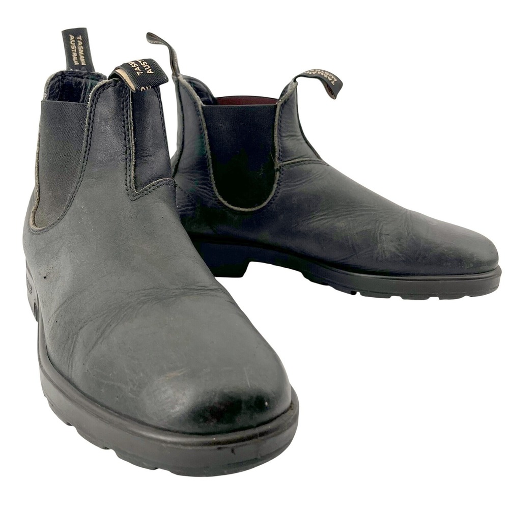 Blundstone Stout Dress Chelsea Boots Men 8.5 Black Leather Pull On Australia